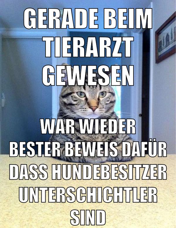 gerade beim tierarzt gewesen war wieder bester beweis dafür dass hundebesitzer unterschichtler sind