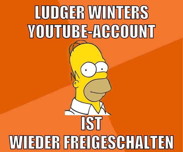 ludger winters youtube-account ist wieder freigeschalten