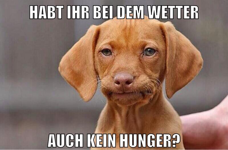 Habt ihr bei dem Wetter Auch kein Hunger?