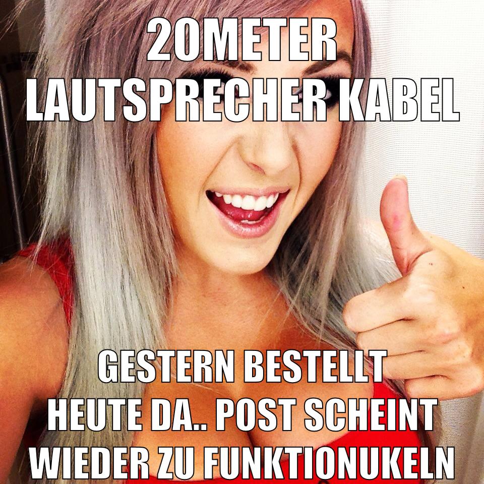 20meter lautsprecher kabel gestern bestellt heute da.. post scheint wieder zu funktionukeln