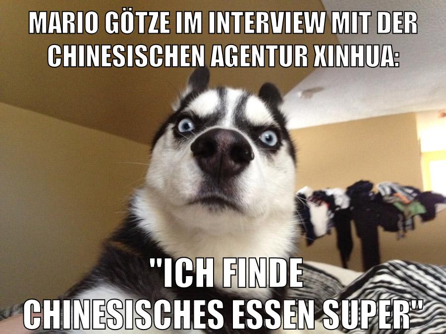 Mario Götze im Interview mit der chinesischen Agentur Xinhua: "Ich finde chinesisches Essen super"