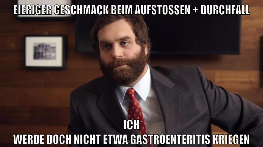 EIERIGER GESCHMACK BEIM AUFSTOSSEN + DURCHFALL ICH WERDE DOCH NICHT ETWA GASTROENTERITIS KRIEGEN