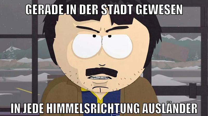 gerade in der stadt gewesen in jede himmelsrichtung ausländer