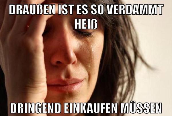 draußen ist es so verdammt heiß dringend einkaufen müssen