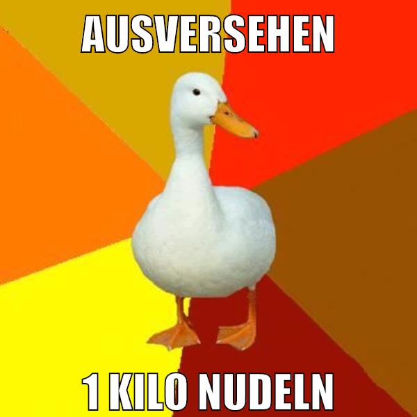 ausversehen 1 kilo nudeln