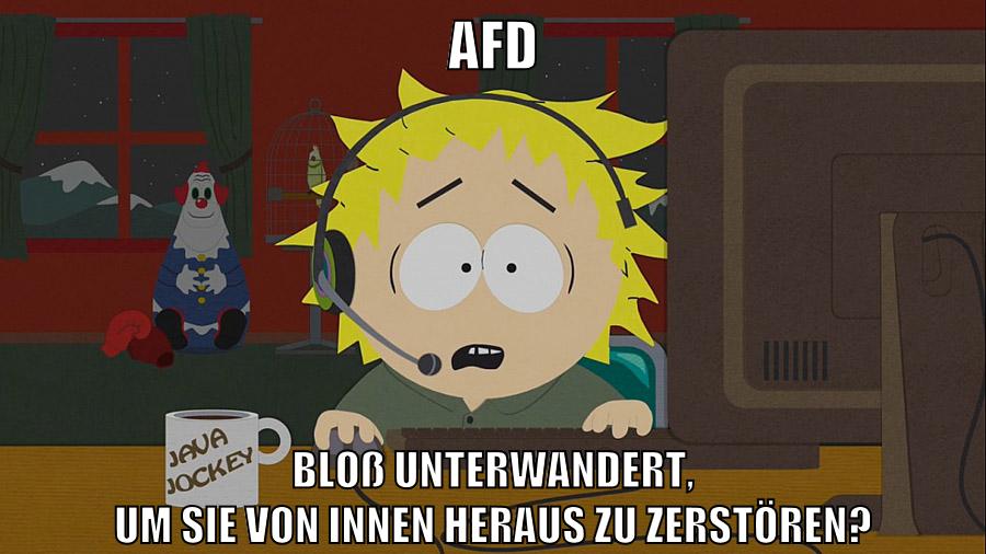 afd bloß unterwandert, um sie von innen heraus zu zerstören?