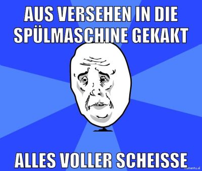 aus versehen in die spülmaschine gekakt alles voller scheiße