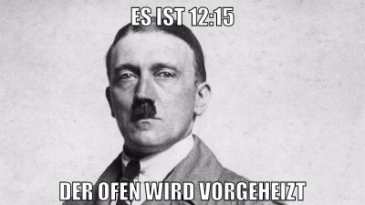 es ist 12:15 der ofen wird vorgeheizt