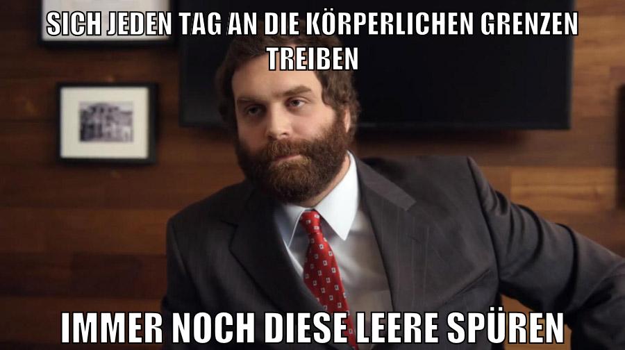 sich jeden tag an die körperlichen grenzen treiben immer noch diese leere spüren