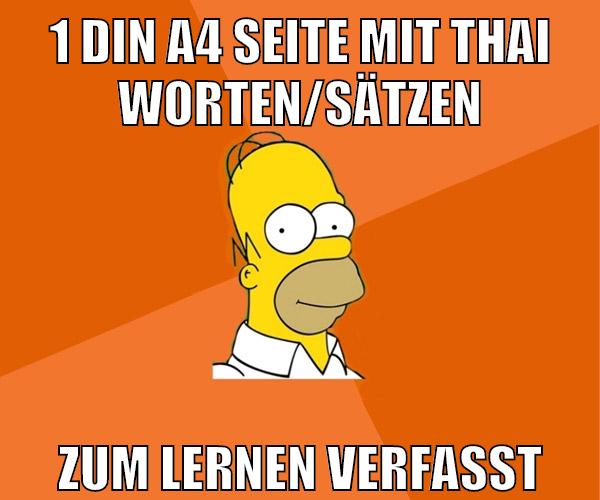 1 din a4 seite mit thai worten/sätzen zum lernen verfasst