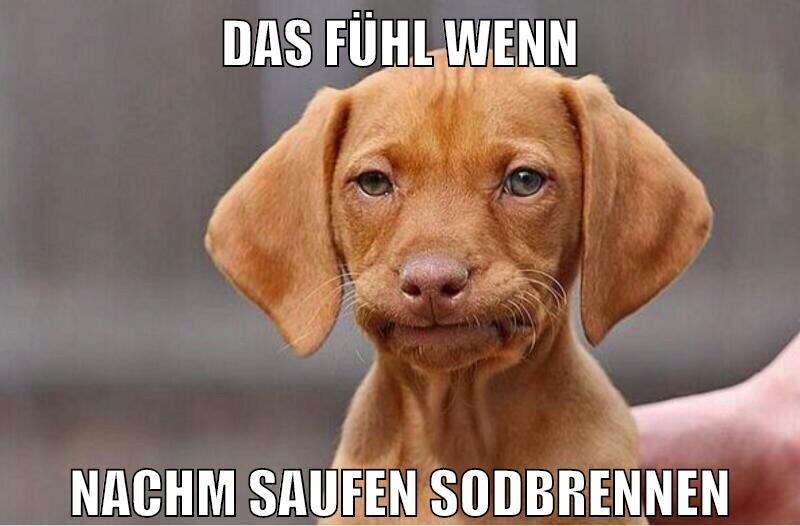 das fühl wenn nachm saufen sodbrennen