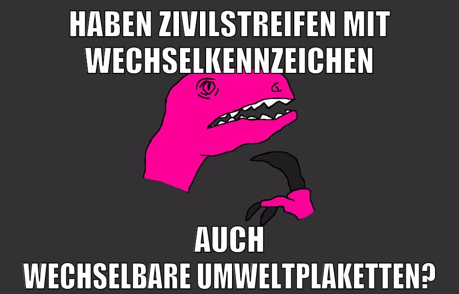 Haben Zivilstreifen mit Wechselkennzeichen auch wechselbare umweltplaketten?