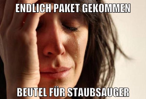 endlich paket gekommen beutel für staubsauger