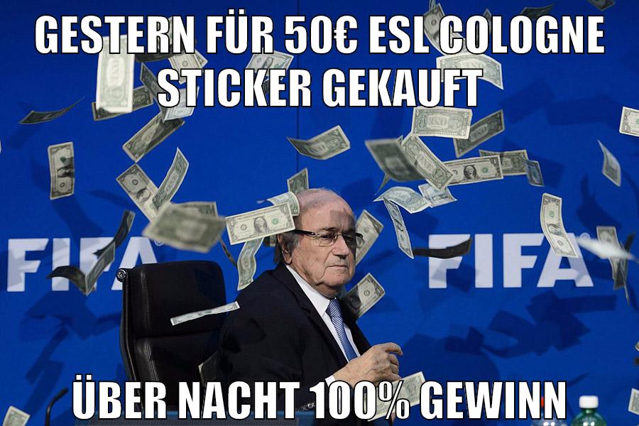 gestern für 50€ esl cologne sticker gekauft über nacht 100% gewinn