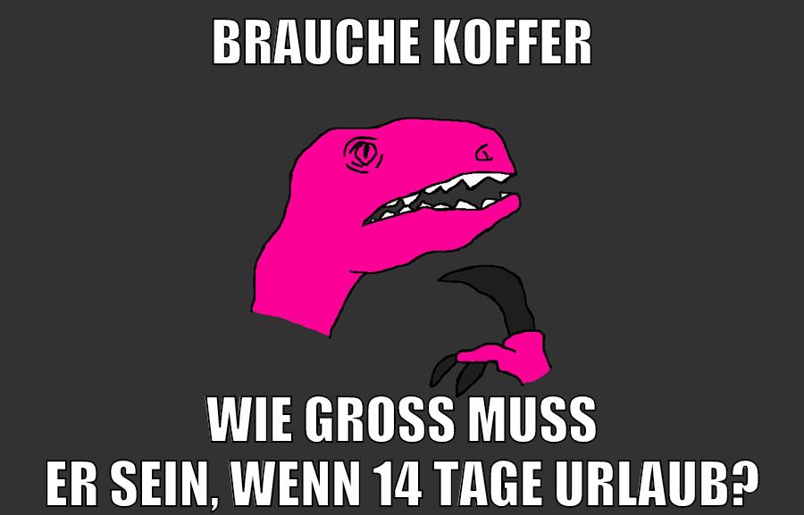 brauche koffer wie groß muss er sein, wenn 14 tage urlaub?
