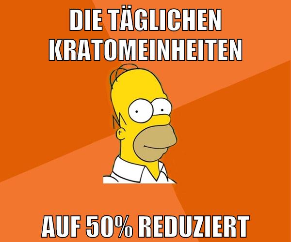 die täglichen kratomeinheiten auf 50% reduziert