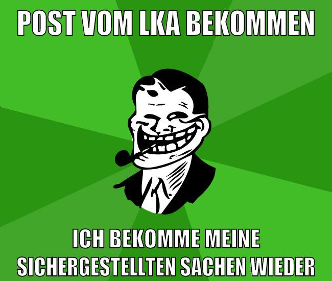 post vom lka bekommen ich bekomme meine sichergestellten sachen wieder