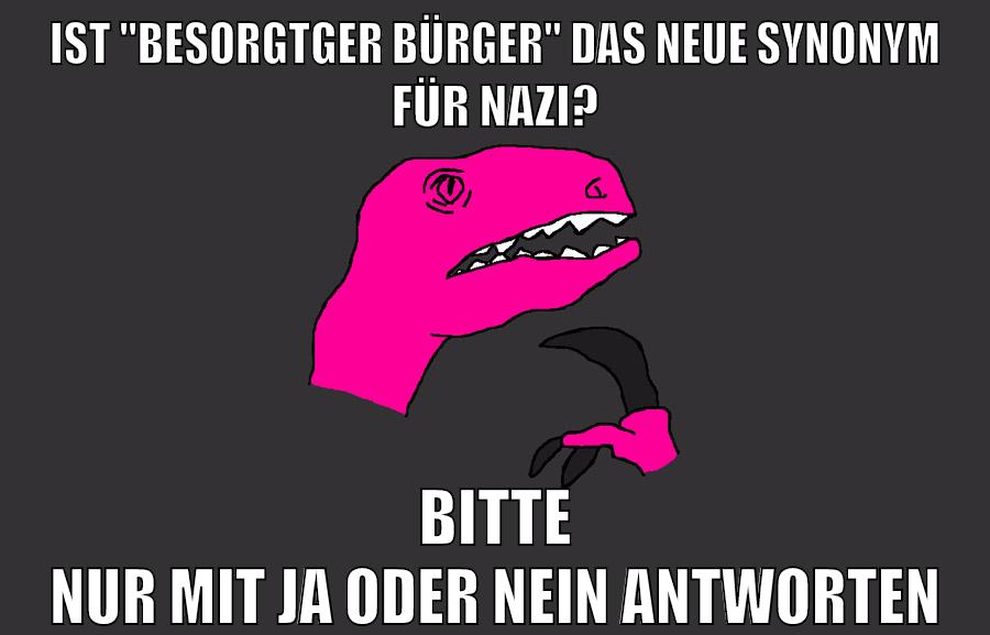 Ist "Besorgtger Bürger" das neue synonym für nazi? bitte nur mit ja oder nein antworten