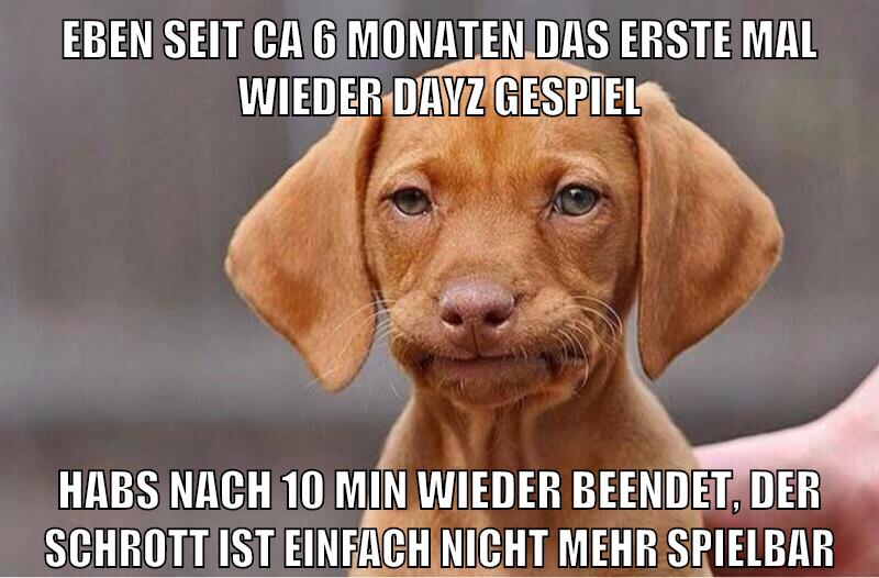 eben seit ca 6 monaten das erste mal wieder dayz gespiel habs nach 10 min wieder beendet, der schrott ist einfach nicht mehr spielbar