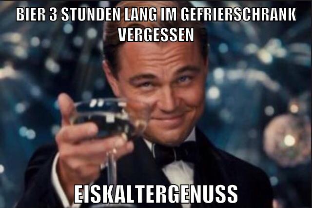 Bier 3 Stunden lang im Gefrierschrank vergessen eisKaltergenuss