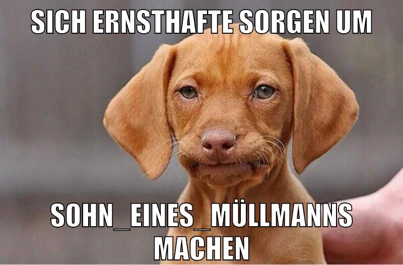 sich ernsthafte sorgen um sohn_eines_müllmanns machen