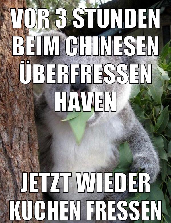 vor 3 stunden beim chinesen überfressen haven jetzt wieder kuchen fressen