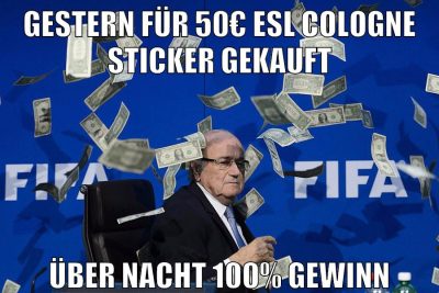 gestern für 50€ esl cologne sticker gekauft über nacht 100% gewinn