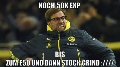 noch 50k exp bis zum e50 und dann stock grind :////