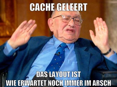 cache geleert das layout ist wie erwartet noch immer im arsch