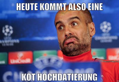 heute kommt also eine kot hochdatierung
