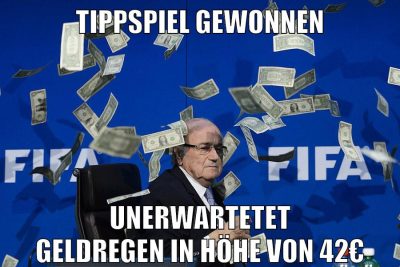 tippspiel gewonnen unerwartetet geldregen in höhe von 42€