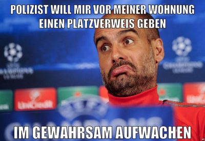 polizist will mir vor meiner wohnung einen platzverweis geben im gewahrsam aufwachen