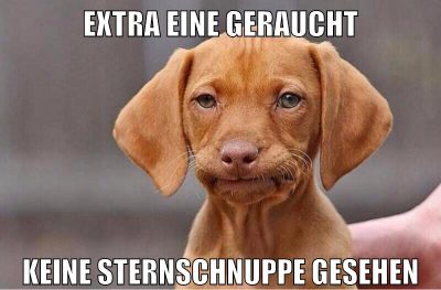 extra eine geraucht keine sternschnuppe gesehen