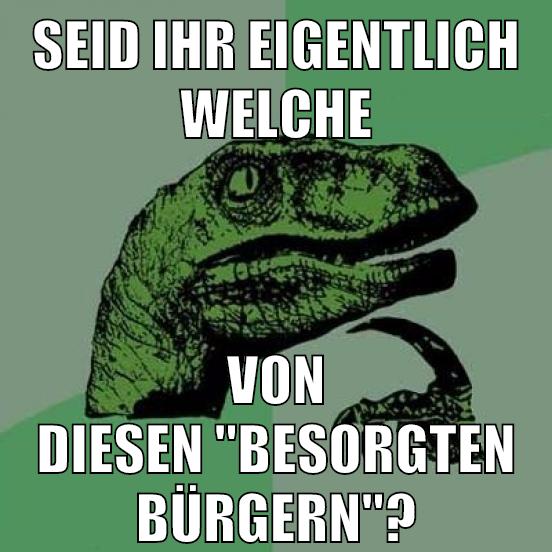 SEID IHR EIGENTLICH WELCHE VON DIESEN "BESORGTEN BÜRGERN"?