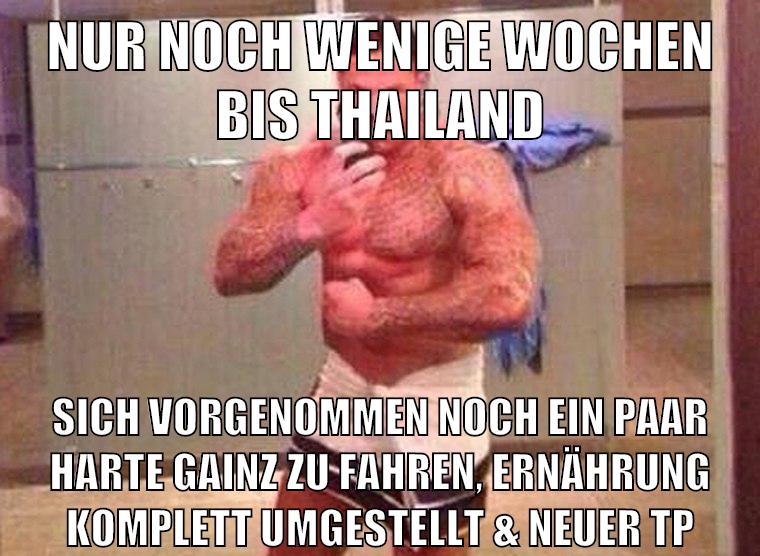 nur noch wenige wochen bis thailand sich vorgenommen noch ein paar harte gainz zu fahren, ernährung komplett umgestellt & neuer TP