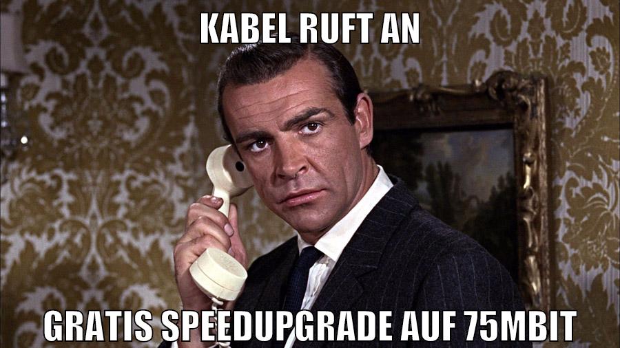 kabel ruft an gratis speedupgrade auf 75mbit