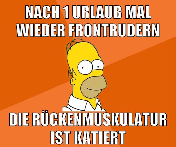 nach 1 urlaub mal wieder frontrudern die rückenmuskulatur ist katiert