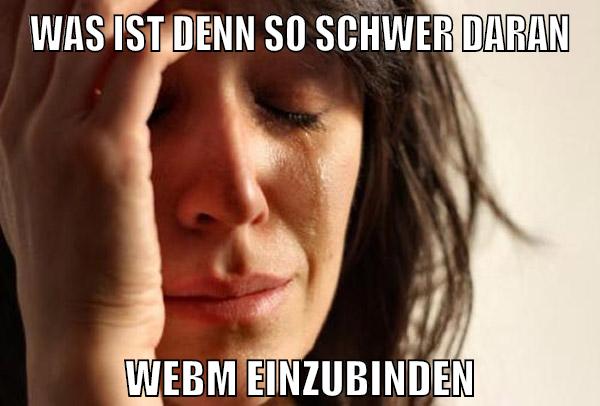 was ist denn so schwer daran webm einzubinden