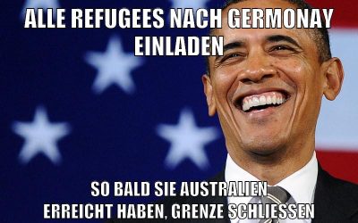 alle refugees nach germonay einladen so bald sie australien erreicht haben, grenze schliessen