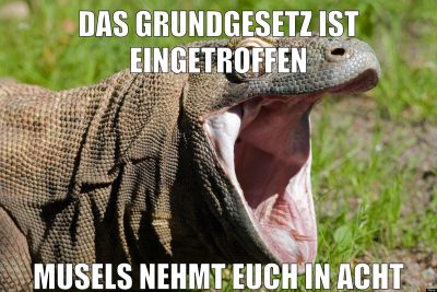 Das Grundgesetz ist eingetroffen musels nehmt euch in acht