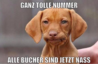 ganz tolle nummer alle bücher sind jetzt nass