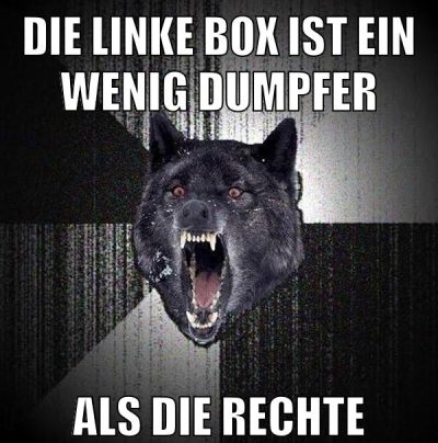 die linke box ist ein wenig dumpfer als die rechte