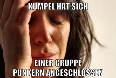kumpel hat sich einer gruppe punkern angeschlossen