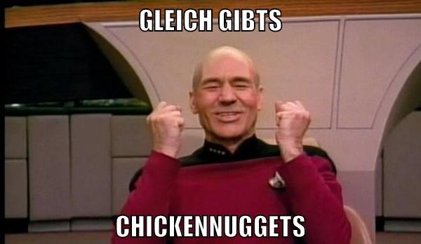 gleich gibts chickennuggets