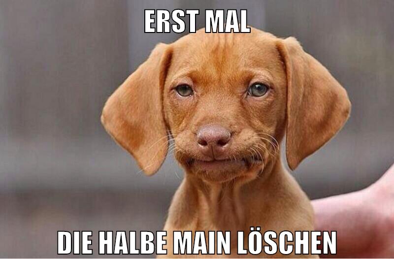 erst mal die halbe main löschen