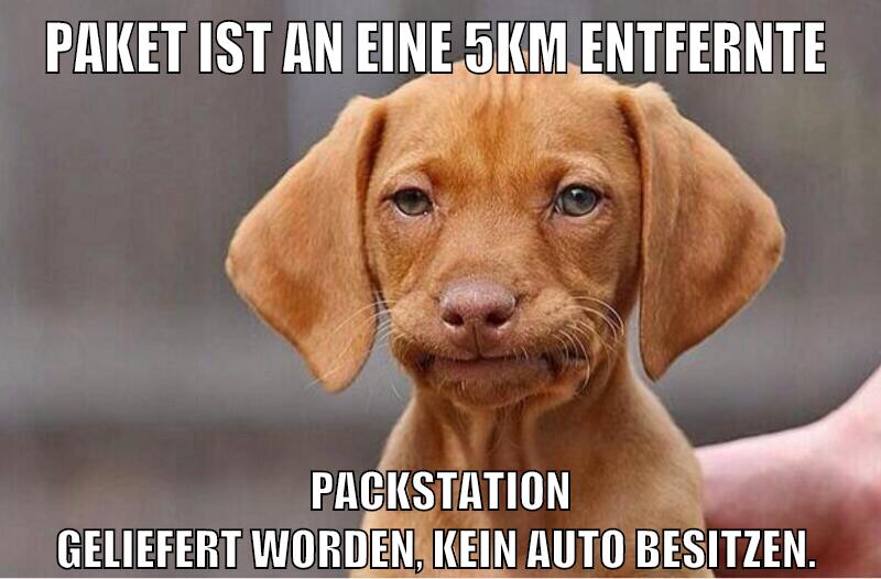 Paket ist an eine 5km entfernte Packstation geliefert worden, kein Auto besitzen.