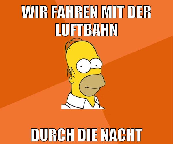wir fahren mit der luftbahn durch die nacht