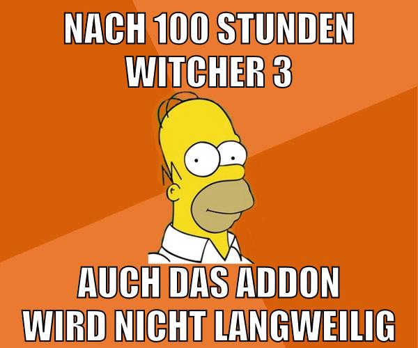 nach 100 stunden witcher 3 auch das addon wird nicht langweilig