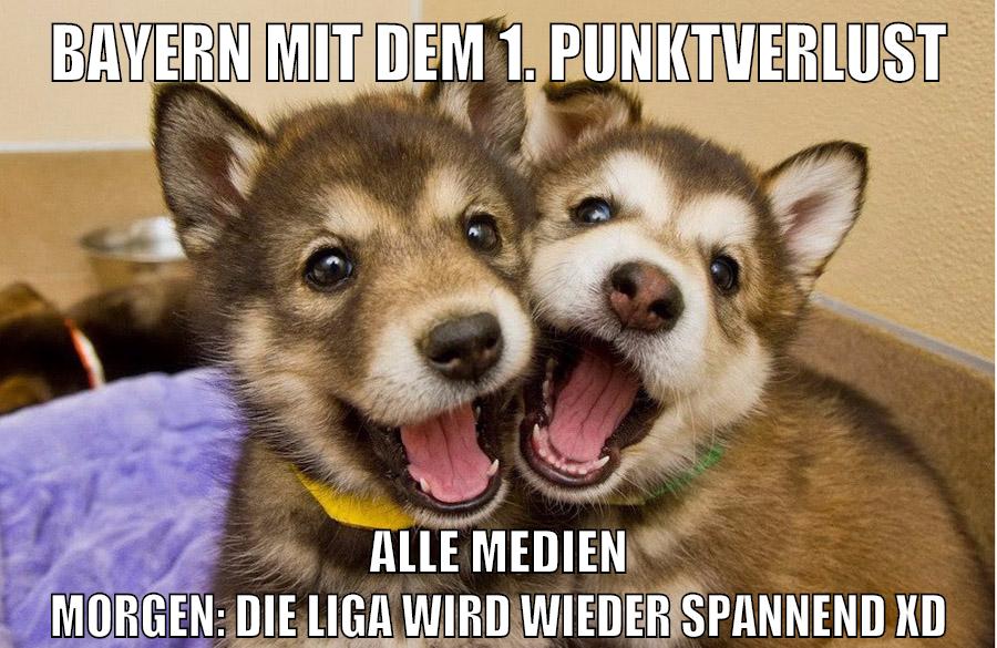 bayern mit dem 1. punktverlust alle medien morgen: die liga wird wieder spannend xd