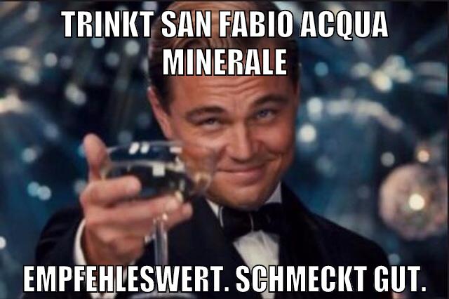 Trinkt san fabio acqua minerale Empfehlenswert. Schmeckt gut.
